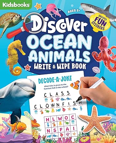 Discover Ocean Animals Activity Book Spiral-bound Children's Books Happier Every Chapter   