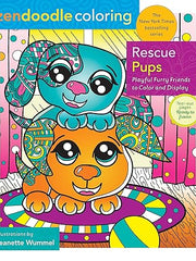 Zendoodle Coloring: Rescue Pups: Playful Furry Friends to Color and Display Paperback