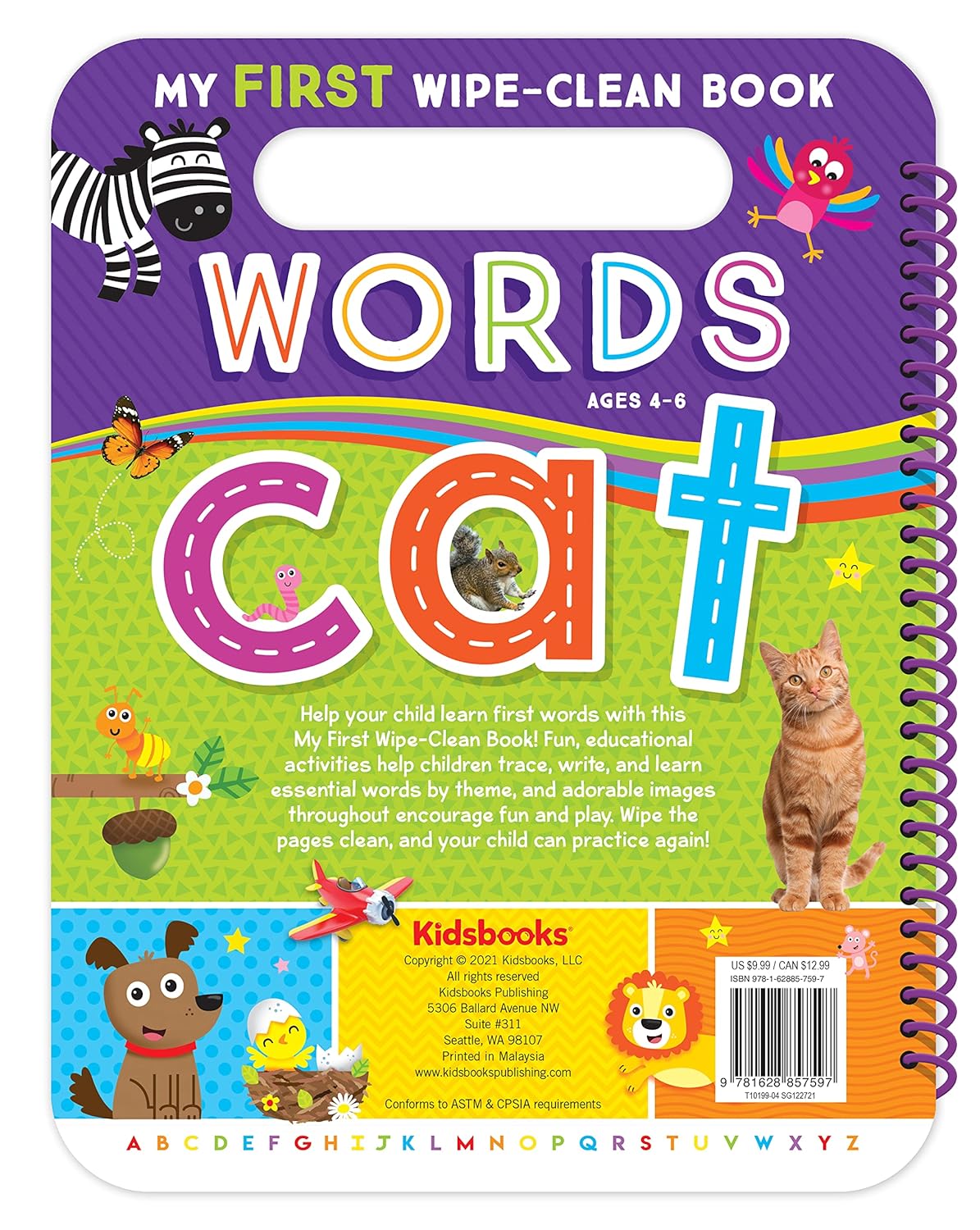 My First Wipe-clean Book: Words Spiral Bound – April 20, 2021 by Kidsbooks Publishing (Publisher)