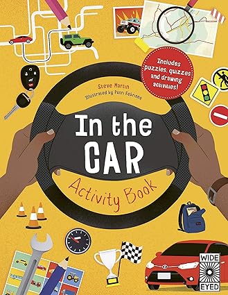In the Car Activity Book: Includes puzzles, quizzes and drawing activities! Paperback