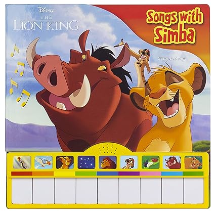 Disney The Lion King - Songs with Simba Piano Songbook with Built-In Keyboard - PI Kids Board book Children's Books Happier Every chapter