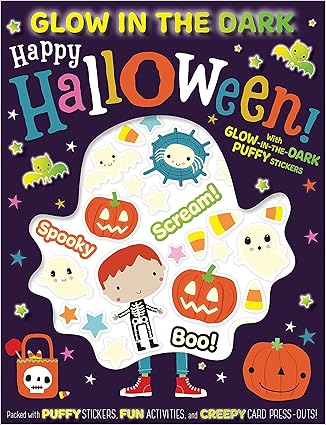 Glow in the Dark Puffy Stickers Happy Halloween! Paperback Children's Books Happier Every Chapter