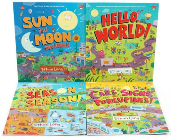 Happy County Book Set (Hello World/Sun and Moon Together/Cars, Signs and Porcupines/From Season to Season) Boxed Set - Paperback
