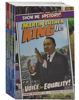 Show Me History! Leaders (Martin Luther King Jr./Harriet Tubman/Sacagawea/Susan B. Anthony/George Washington)Paperback Children's Books Happier Every Chapter   