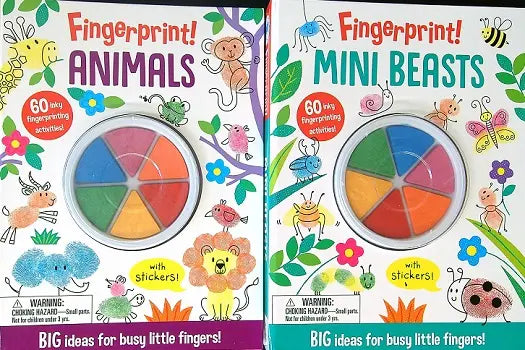 Mini Beasts/Animals (Fingerprint!) Hardcover Children's Books Happier Every Chapter   