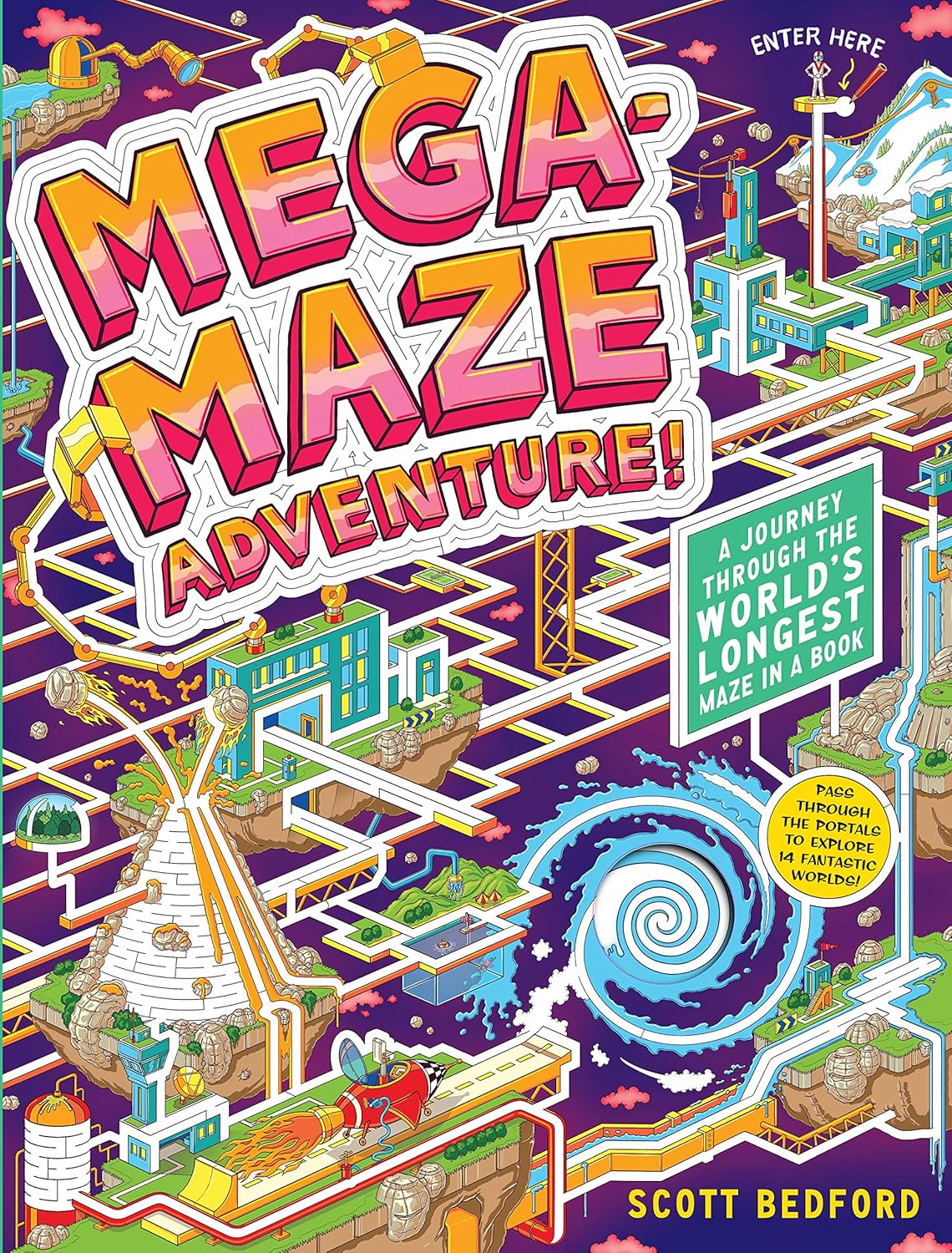 Mega-Maze Adventure! (Maze Activity Book for Kids Ages 7+): A Journey Through the World's Longest Maze in a Book Board book – July 7, 2020 by Scott Bedford (Author)