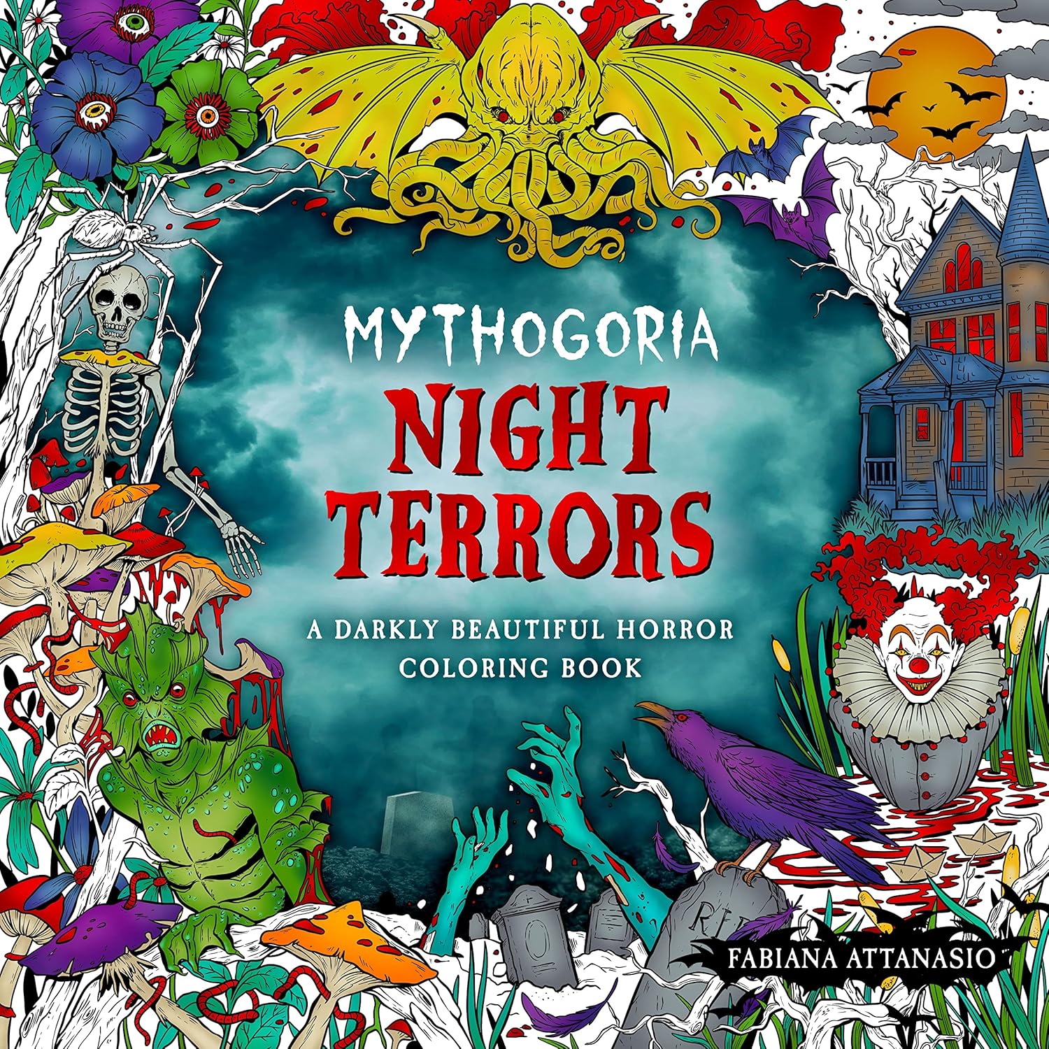 Mythogoria: Night Terrors: A Darkly Beautiful Horror Colouring Book Paperback