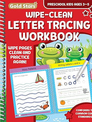 Wipe Clean Letter Tracing Workbook for Preschool Kids Ages 3-5: Practice Pen Control, the Alphabet, Handwriting, Wipe Off Pen Included (Gold Star Series)