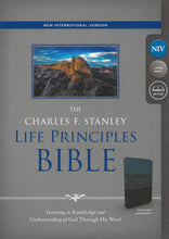 Load image into Gallery viewer, NIV The Charles F. Stanley Life Principles Bible (Teal/Black Leathersoft) (Imitation Leather) Adult Non-Fiction Happier Every Chapter

