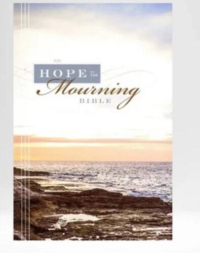 NIV Hope in The Mourning Bible Zondervan Charcoal Lethersoft Helps J Adult Non-Fiction Happier Every Chapter   