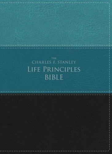 NIV The Charles F. Stanley Life Principles Bible (Teal/Black Leathersoft) (Imitation Leather)