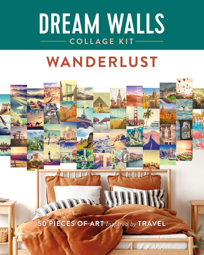 Wanderlust: 50 Pieces of Art Inspired by Travel (Dream Walls Collage Kit) (Paperback) Adult Non-Fiction Happier Every Chapter   