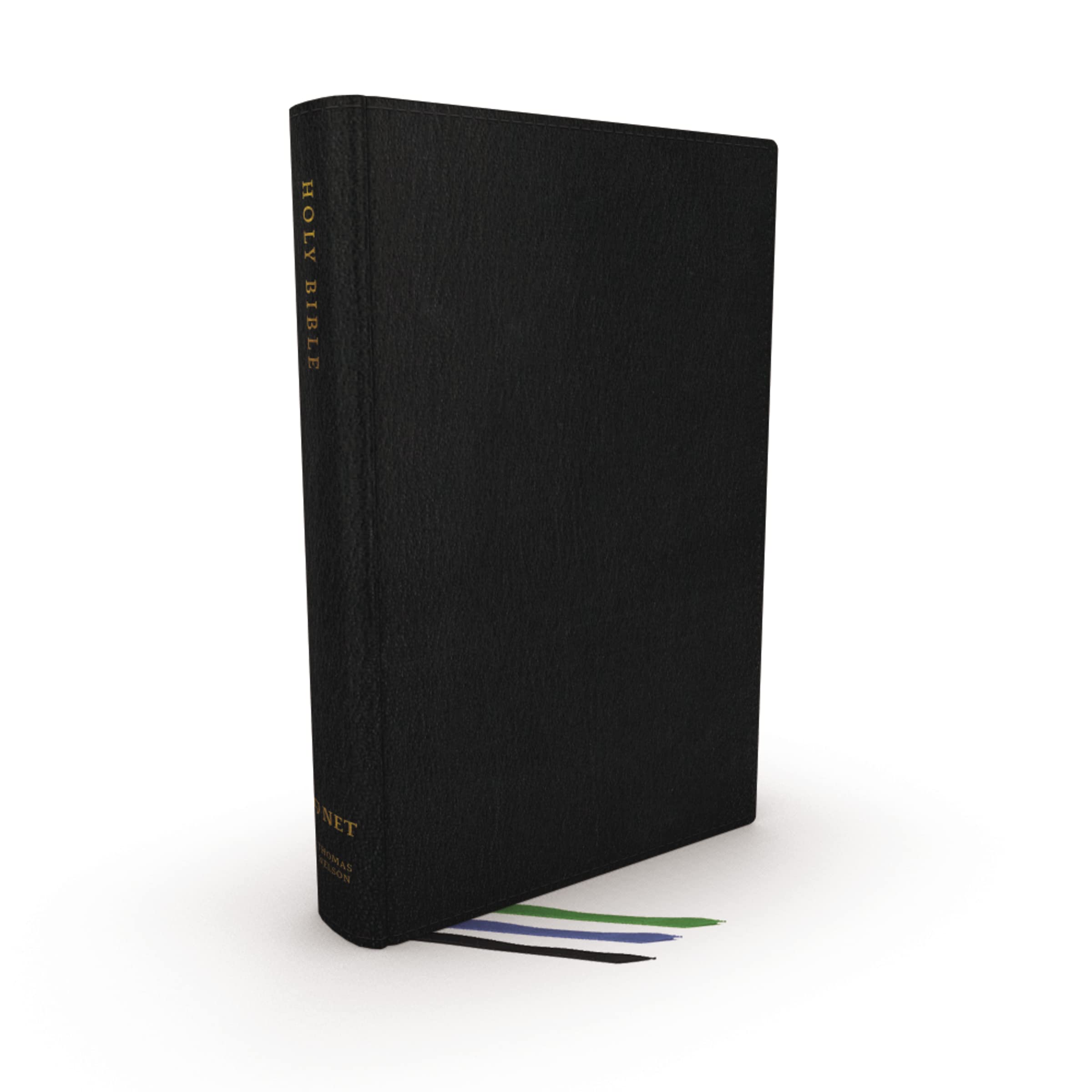NET Holy Bible, Thinline, Large Comfort Print (Black Genuine LeatherThumb Indexed) (Leather)