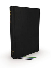 NET Holy Bible, Thinline, Large Comfort Print (Black Genuine LeatherThumb Indexed) (Leather)