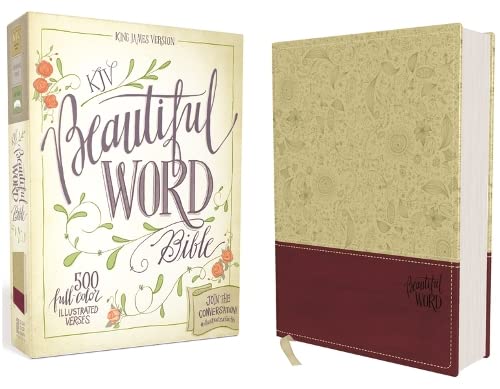 KJV Beautiful Word Bible (Taupe/Berry Italian Duo-Tone) (Imitation Leather) Adult Non-Fiction Happier Every Chapter   