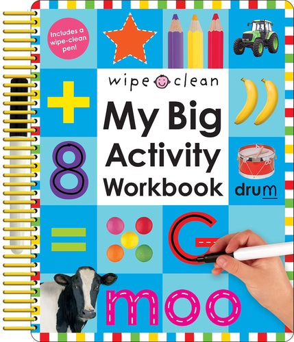 My Big Activity Work Book (With Free Wipe-Clean Pen) (Spiral) Children's Books Happier Every Chapter   