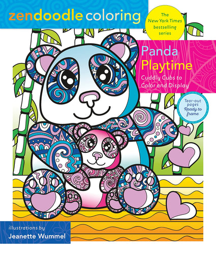 Panda Playtime Zendoodle Coloring (Paperback) Adult Non-Fiction Happier Every Chapter   
