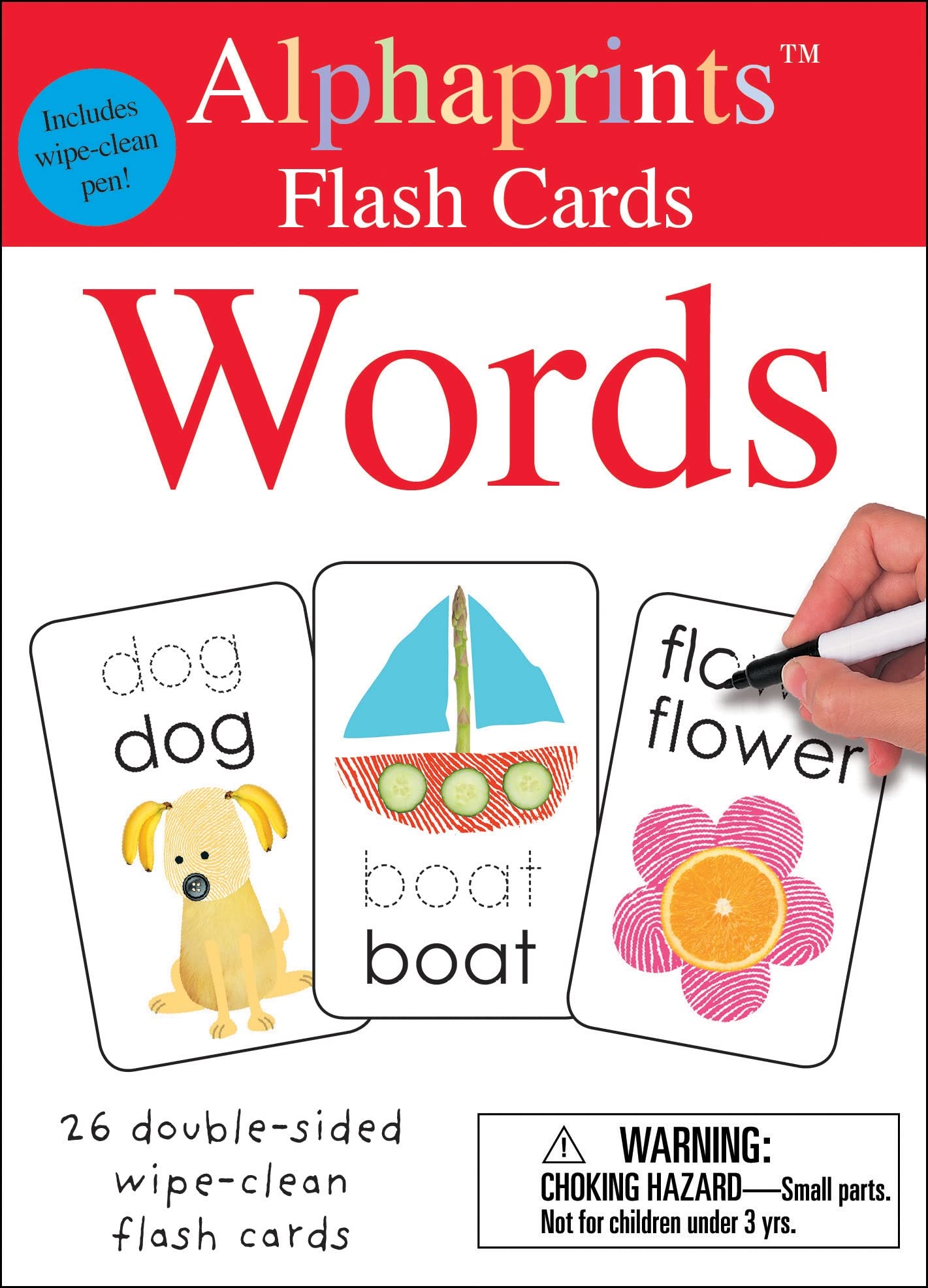 Words Wipe-Clean Flash Cards With Pen (Alphaprints)