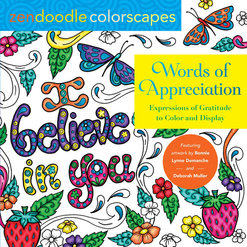 Words of Appreciation (Zen Doodle Colorscapes) (Softcover) Adult Non-Fiction Happier Every Chapter   