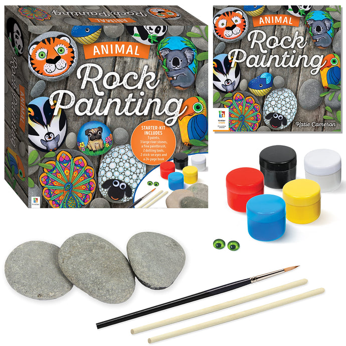 Animal Rock Painting (Activity Set) Adult Non-Fiction Happier Every Chapter   