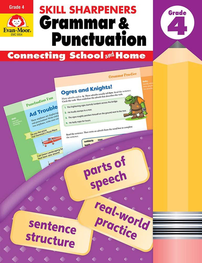 Grammar & Punctuation (Skill Sharpeners, Grade 4) (Softcover) Children's Books Happier Every Chapter   