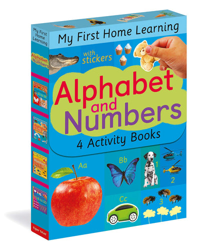 Alphabet and Numbers: 4 Activity Books (My First Home Learning) (Activity Set) Children's Books Happier Every Chapter   