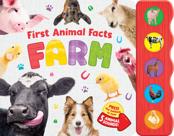 Farm (First Animal Facts, 5 Button Soundboard) (Board Books) Children's Books Happier Every Chapter   