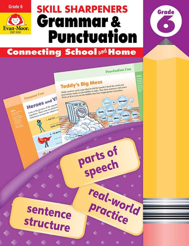 Grammar & Punctuation (Skill Sharpeners, Grade 6) (Softcover) Children's Books Happier Every Chapter   