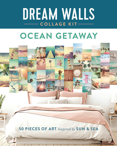 Ocean Getaway: 50 Pieces of Art Inspired by Sun and Sea (Dream Walls Collage Kit) (Softcover) Adult Non-Fiction Happier Every Chapter   