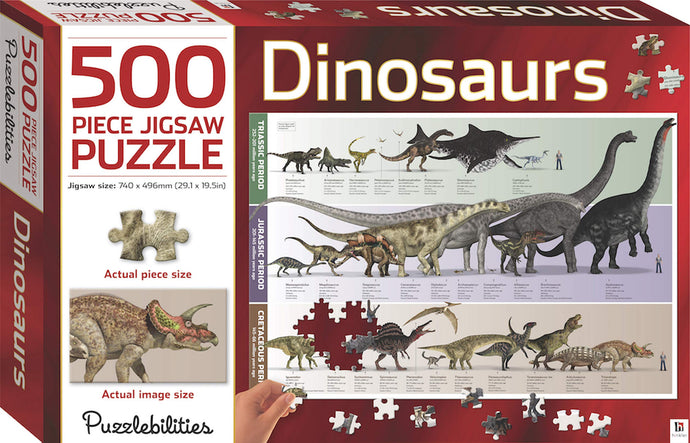 Dinosaurs: 500 Piece Jigsaw Puzzle (Puzzlebilities) (Puzzles) Young Adult Games & Activities Happier Every Chapter   