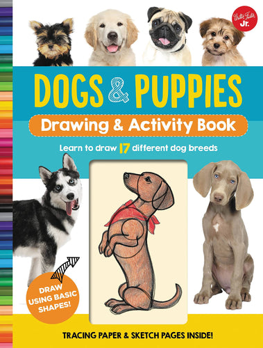 Dogs & Puppies Drawing & Activity Book (Spiral) Children's Books Happier Every Chapter   