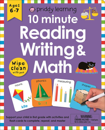 10-Minute Reading, Writing, & Math Wipe Clean Workbook with Pen (Priddy Learning) Children's Books Happier Every Chapter   