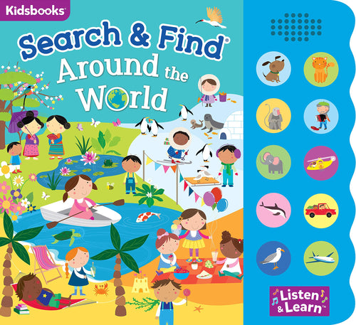 Around the World Search & Find (Listen & Learn) (Board Books) Children's Books Happier Every Chapter   