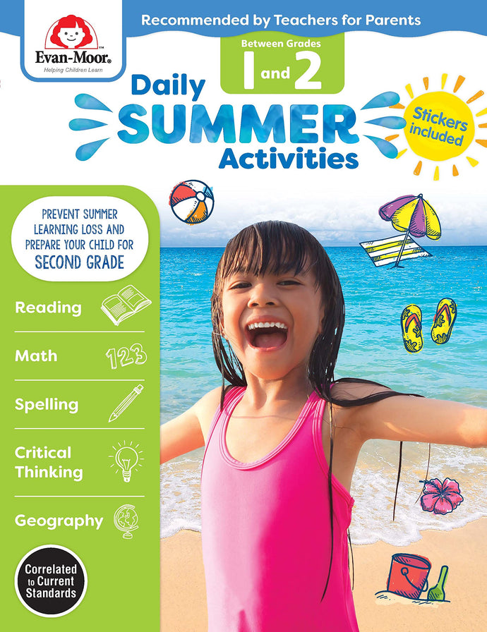 Daily Summer Activities (Between Grades 1 and 2) (Paperback) Children's Books Happier Every Chapter   